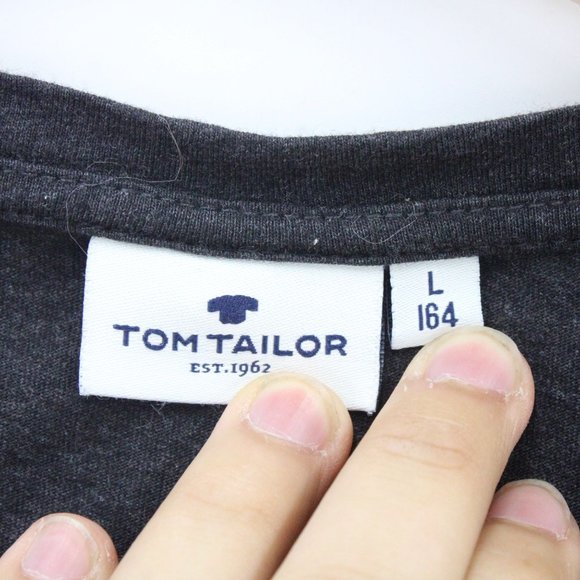 Tom Tailor Blouse Shirt Womens Gray Pullover Long Sleeve Glitter Star Logo L - Picture 6 of 9